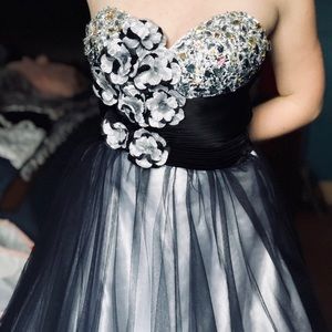 B&W Sequined Ballgown